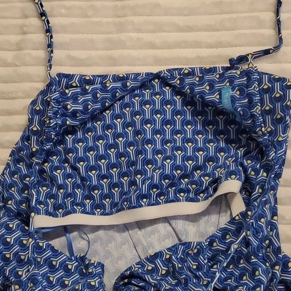 J. McLaughlin Halter Dress, Blue & White, Size L - Picture 8 of 10